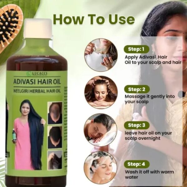 Adivasi Hair Oil OUHOE Herbal hair care for scalp cleansing hair loss prevention, and damage repair thumbnail 3
