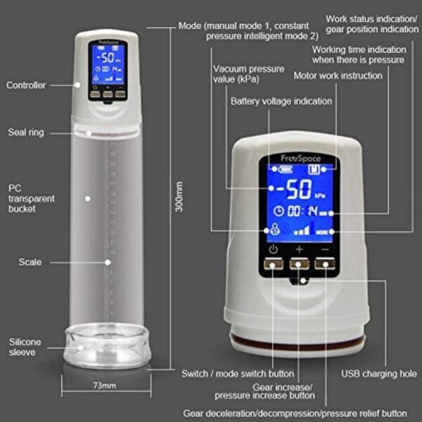 Free Space LED Automatic Pens Pump For Men