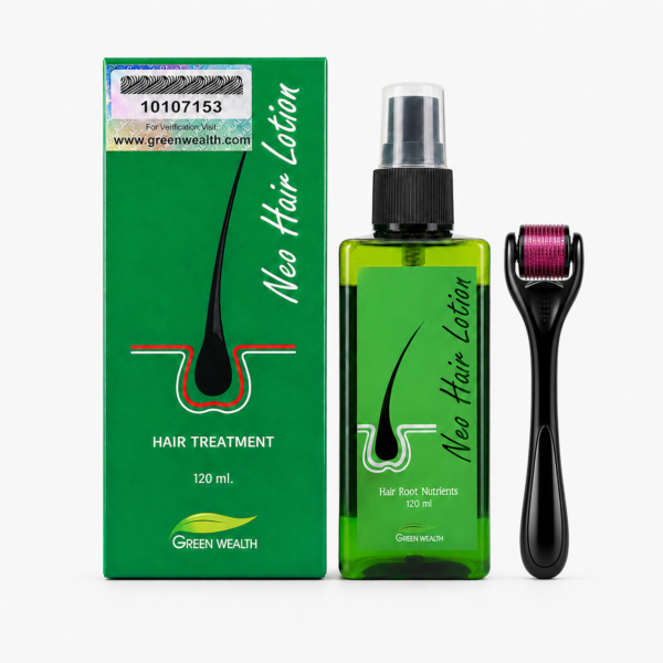 Neo Hair Lotion Green Wealth Free Derma Rollar