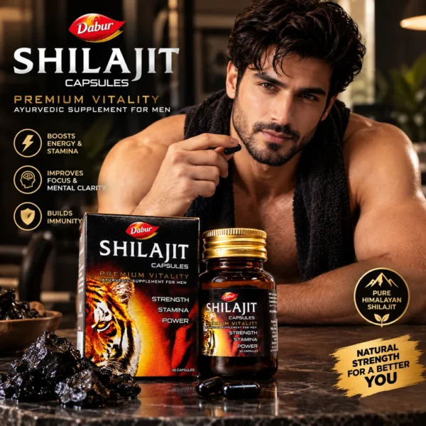 Dabur Shilajit Capsules Supplement for Men